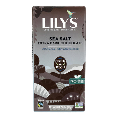 Lily's Sweets Chocolate Bar - Dark Chocolate - 70 Percent Cocoa - Sea Salt - 2.8 Oz Bars - Case Of 12 - Orca Market