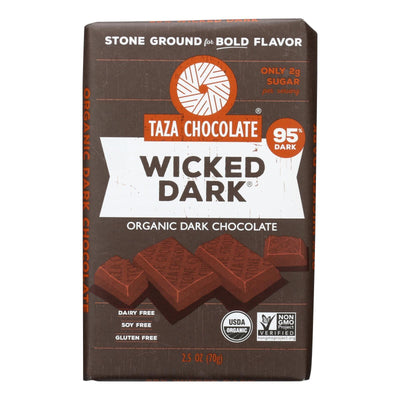 Taza Chocolate Stone Ground Organic Dark Chocolate Bar - Wicked Dark - Case Of 10 - 2.5 Oz. - Orca Market