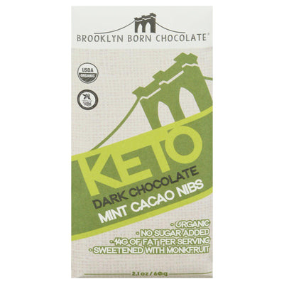 Brooklyn Born Chocolate - Bar Chocolate Mint Caco Keto - Case Of 12-2.1 Oz - Orca Market