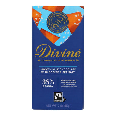 Divine - Bar Chocolate Milk Toff/ssalt - Case Of 12 - 3 Oz - Orca Market