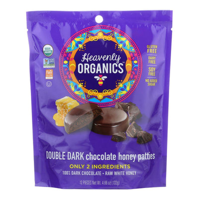 Heavenly Organics Candy Chocolate Honey Patties Double Dark Chocolate - Case Of 6 - 4.66 Oz - Orca Market