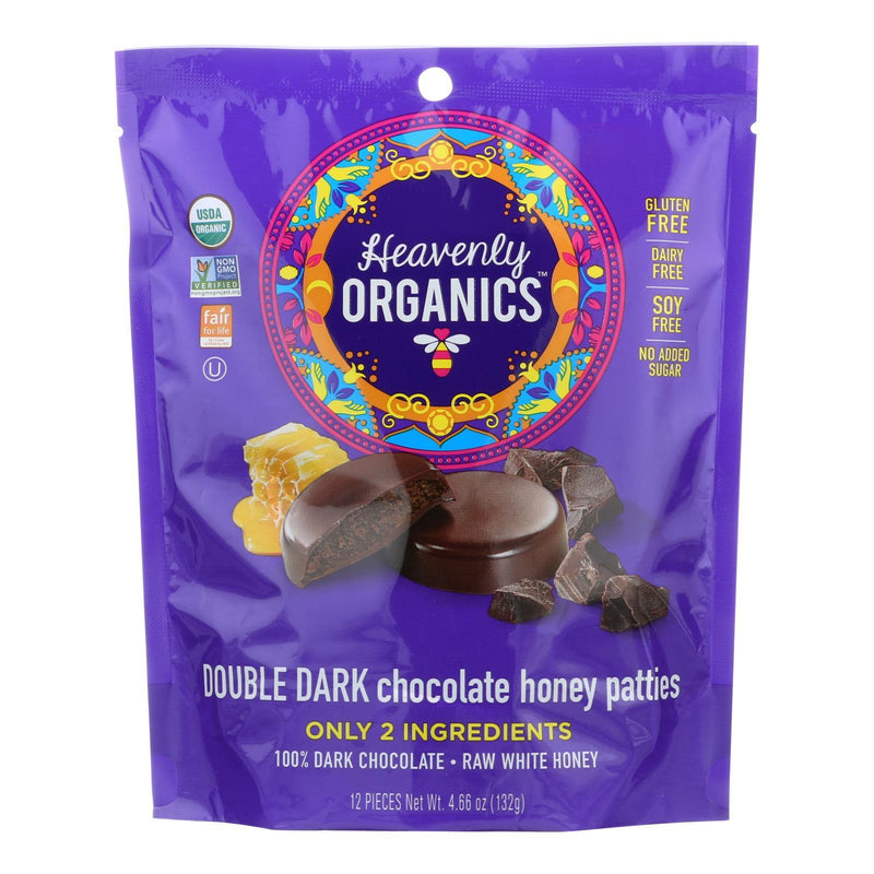 Heavenly Organics Candy Chocolate Honey Patties Double Dark Chocolate - Case Of 6 - 4.66 Oz - Orca Market