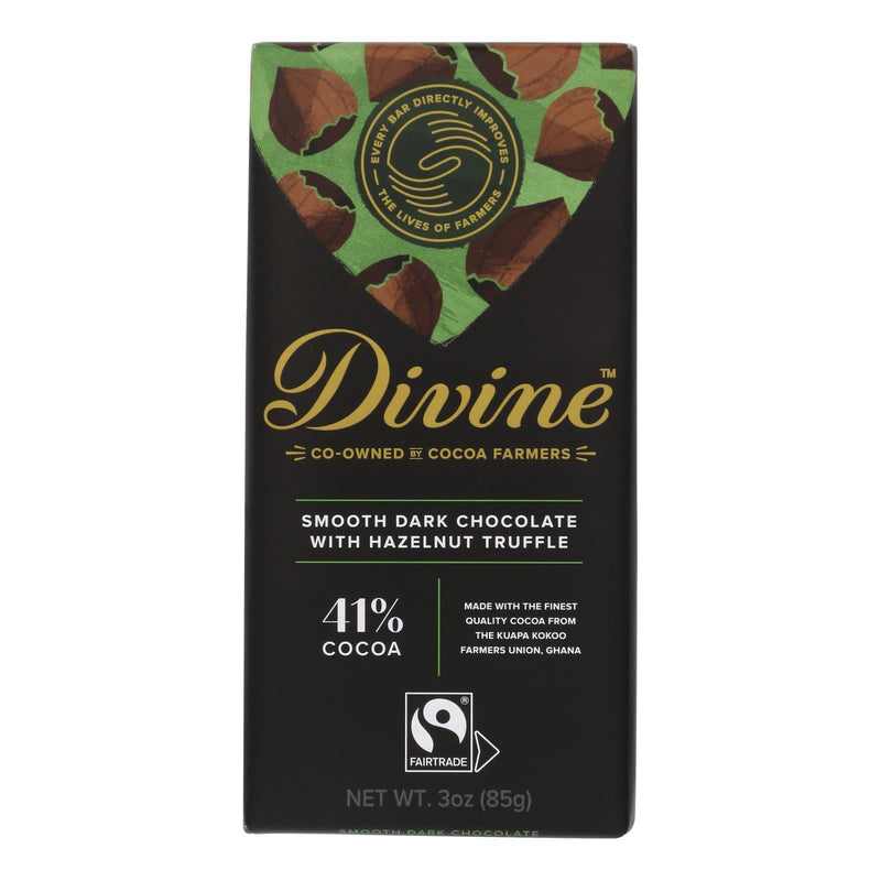 Divine - Bar Dark Chocolate Hazelnut Trffl - Case Of 12 - 3 Oz - Orca Market