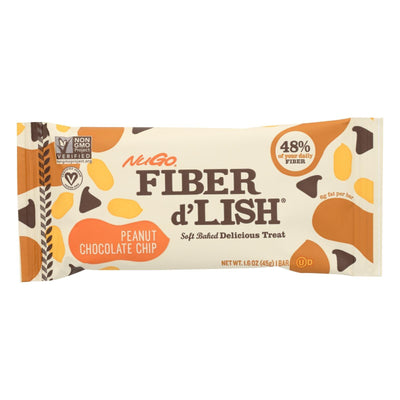 Nugo Nutrition Bar - Fiber Dlish - Peanut Chocolate Chip - 1.6 Oz Bars - Case Of 16 - Orca Market