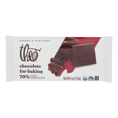 Theo Chocolate Baking Bar - 70 Percent Dark Chocolate - Case Of 10 - 4 Oz. - Orca Market