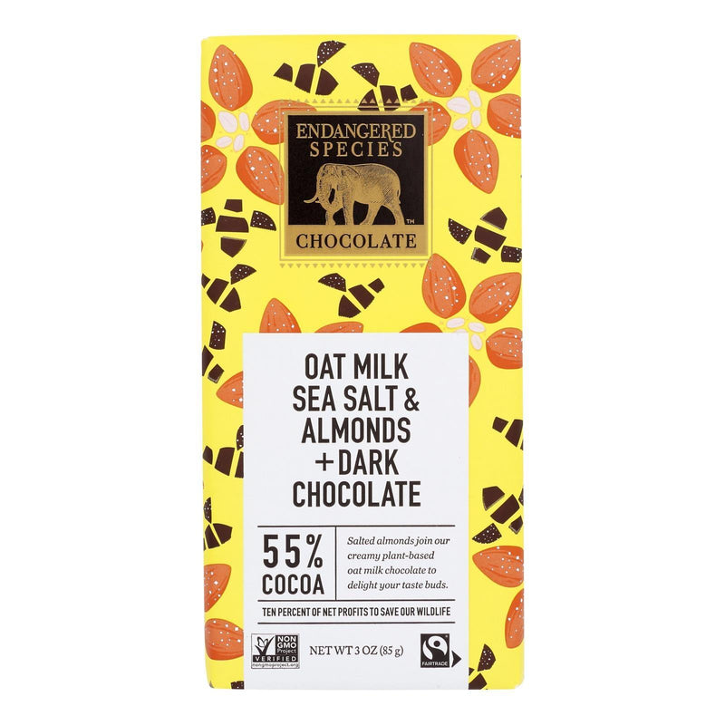 Endangered Species Chocolate - Dark Chocolate Oat Milk Sea Salt - Case Of 12-3 Oz - Orca Market