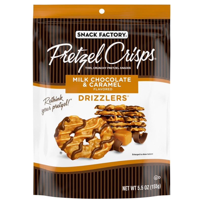 Pretzel Crisps - Drizzlers Milk Chocolate Carmel - Case Of 12-5.5 Oz - Orca Market