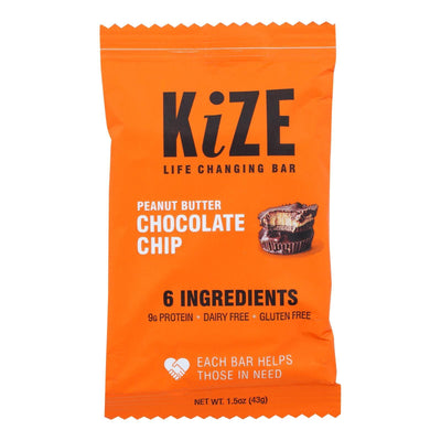 Kize Concepts - Energy Bar Raw Peanut Butter Chocolate Chip - Case Of 10-1.5oz - Orca Market