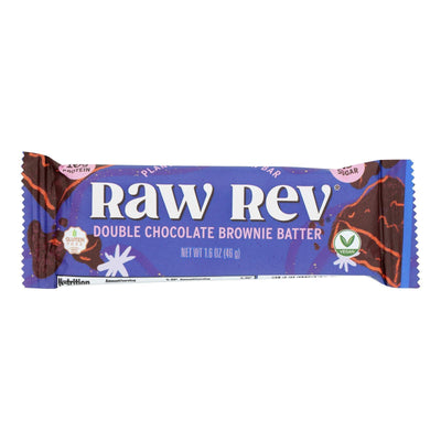 Raw Rev Glo Double Chocolate Brownie Batter Bar - Case Of 12 - 1.6 Oz - Orca Market