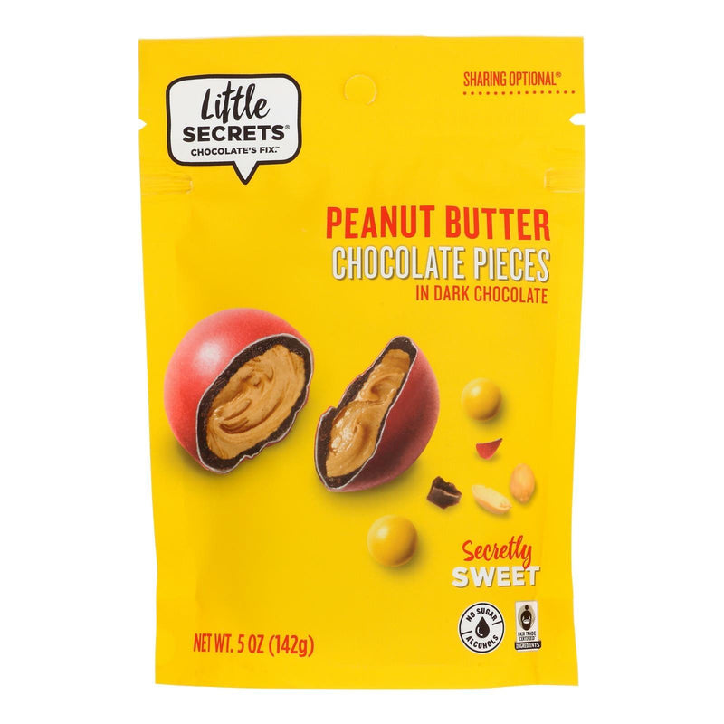 Little Secrets Dark Chocolate Candies - Peanut Butter - Case Of 8 - 5 Oz. - Orca Market