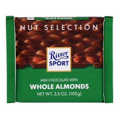 Ritter Sport Chocolate Bar - Milk Chocolate - Whole Almonds - 3.5 Oz Bars - Case Of 11 - Orca Market