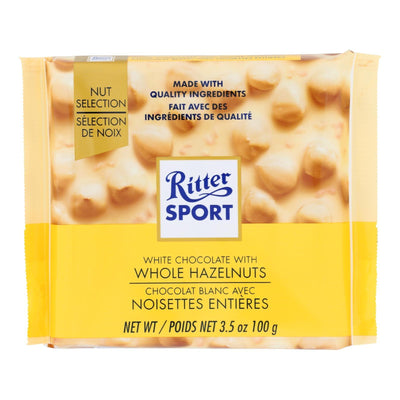 Ritter Sport Chocolate Bar - White Chocolate - Whole Hazelnuts - 3.5 Oz Bars - Case Of 10 - Orca Market