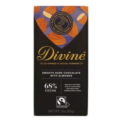 Divine - Bar Dark Chocolate W/almonds - Case Of 12 - 3 Oz - Orca Market