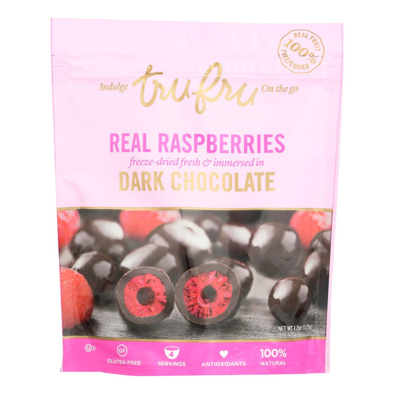 Tru Fru Real Raspberries Dipped In Dark Chocolate - Case Of 6 - 4.2 Oz - Orca Market