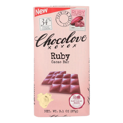 Chocolove Xoxox - Bar Ruby Cacao Bean - Case Of 12 - 3.1 Oz - Orca Market