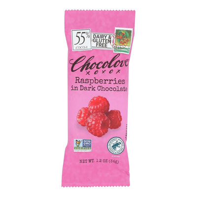 Chocolove Xoxox - Premium Chocolate Bar - Dark Chocolate - Raspberries - Mini - 1.2 Oz Bars - Case Of 12 - Orca Market