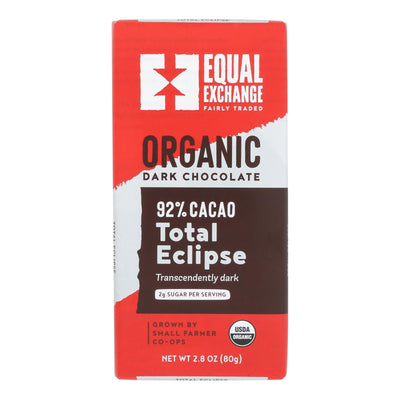 Equal Exchange - Bar Dark Chocolate 92% - Case Of 12 - 2.8 Oz - Orca Market