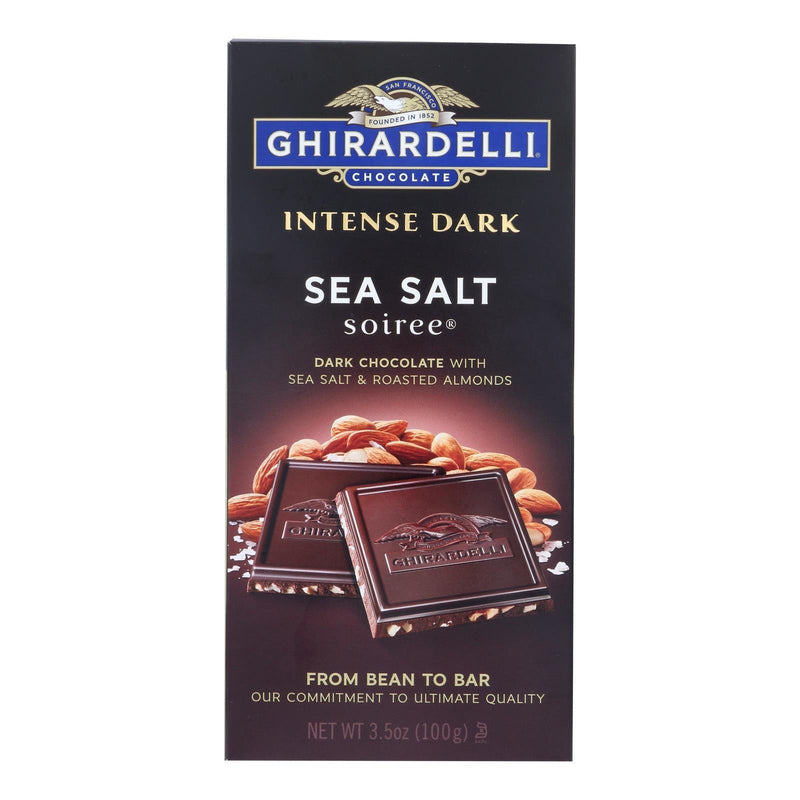 Ghirardelli Dark Bar Sea Salt Soiree Bars - Chocolate Intense - Case Of 12 - 3.5 Oz. - Orca Market