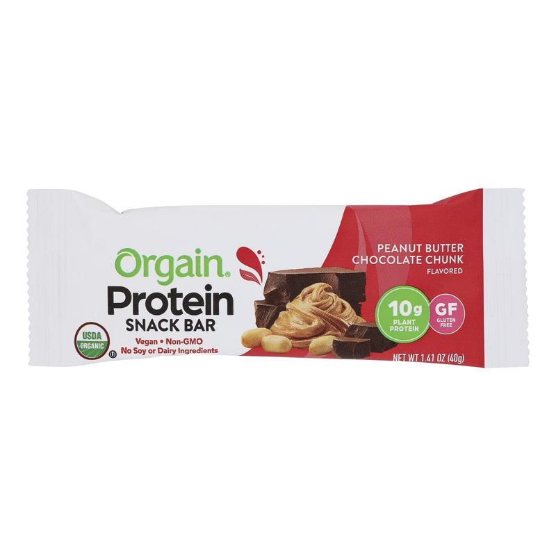 Orgain Organic Protein Bar - Peanut Butter Chocolate Chunk - Case Of 12 - 1.41 Oz - Orca Market