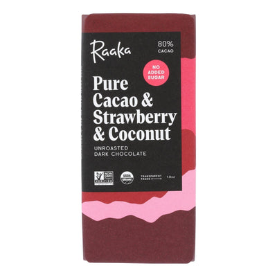 Raaka Chocolate - Bar Cacao Strawberry Coconut - Case Of 12-1.8 Oz - Orca Market