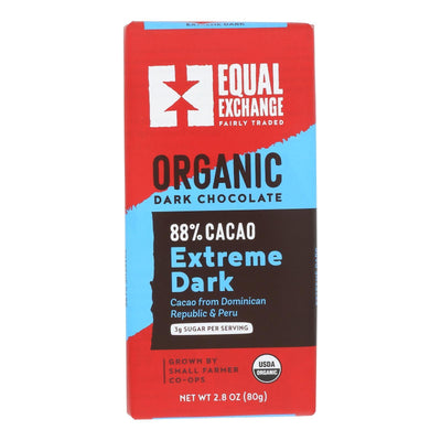 Equal Exchange Organic Chocolate Bar - Extreme Dark - Case Of 12 - 2.8 Oz. - Orca Market