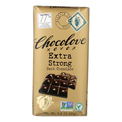 Chocolove Xoxox - Premium Chocolate Bar - Dark Chocolate - Extra Strong - 3.2 Oz Bars - Case Of 12 - Orca Market