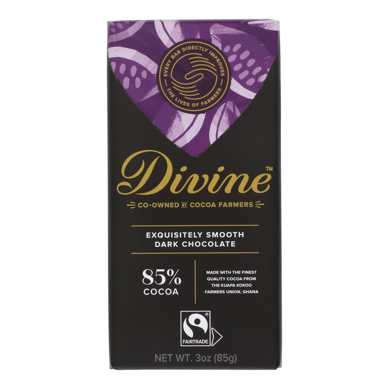 Divine - Bar Dark Chocolate 85% - Case Of 12 - 3 Oz - Orca Market