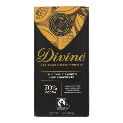 Divine - Bar Chocolate Dark 70% Cocoa - Case Of 12 - 3 Oz - Orca Market