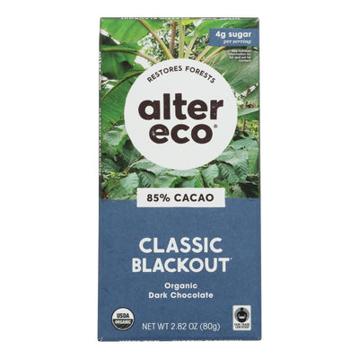 Alter Eco Americas Organic Chocolate Bar - Dark Blackout - 2.82 Oz Bars - Case Of 12 - Orca Market