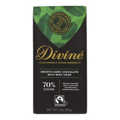 Divine - Bar Chocolate Dark W/mint Crisp - Case Of 12 - 3 Oz - Orca Market