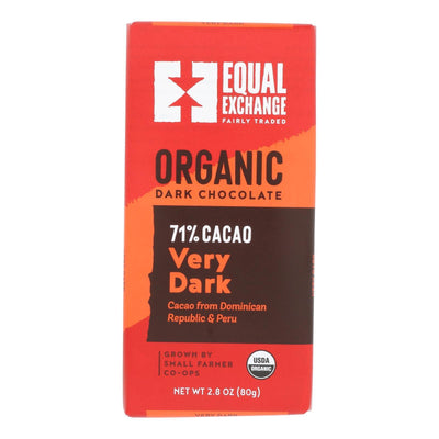 Equal Exchange Organic Chocolate Bar - Very Dark - Case Of 12 - 2.8 Oz. - Orca Market