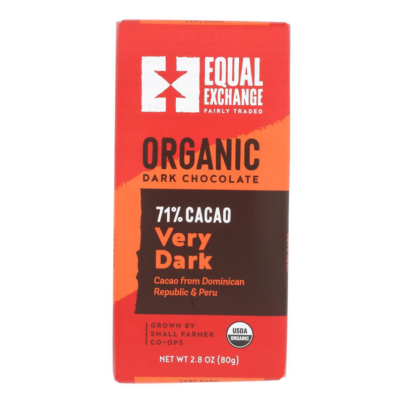 Equal Exchange Organic Chocolate Bar - Very Dark - Case Of 12 - 2.8 Oz. - Orca Market