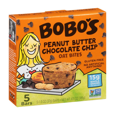 Bobo's Oat Bars - Oat Bite Peanut Butter Chocolate Chips - Case Of 6 - 6.5 Oz - Orca Market