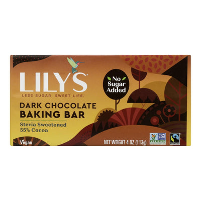 Lily's Sweets Dark Chocolate Bar - Case Of 12 - 4 Oz. - Orca Market