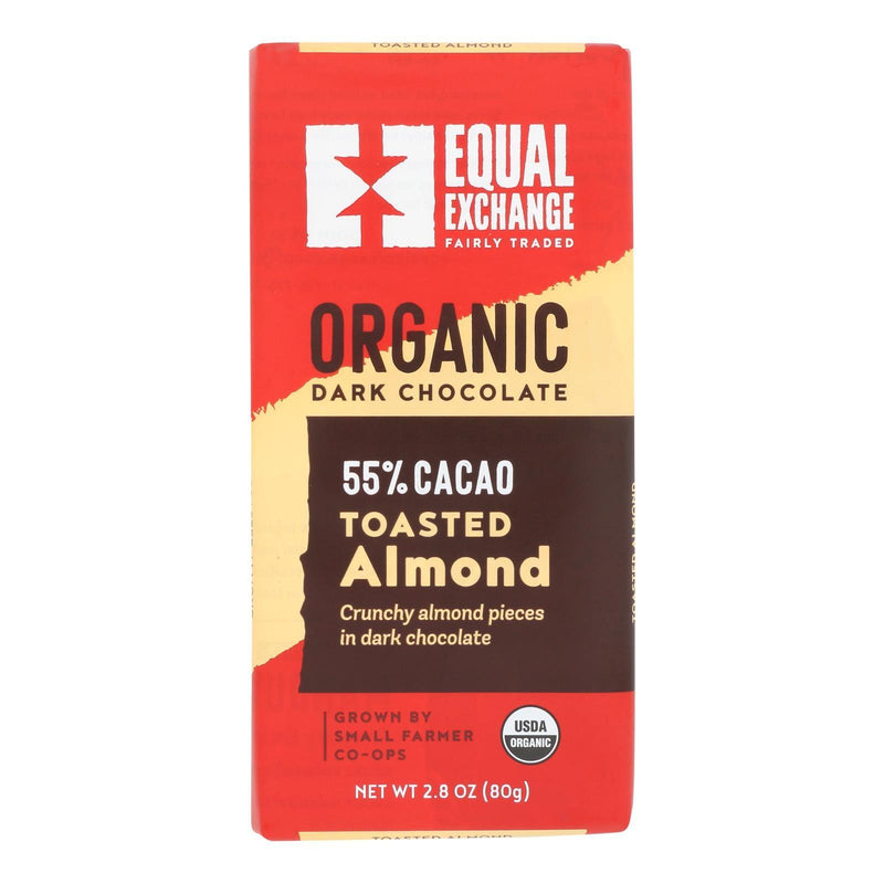 Equal Exchange Organic Dark Chocolate Bar - Almonds - Case Of 12 - 2.8 Oz. - Orca Market