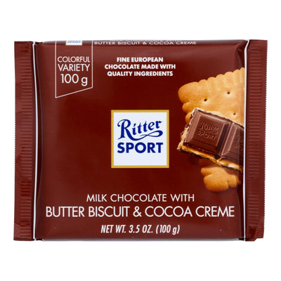 Ritter Sport Chocolate Bar - Milk Chocolate - Butter Biscuit - 3.5 Oz Bars - Case Of 11 - Orca Market