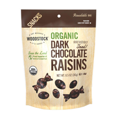 Woodstock Organic Dark Chocolate Raisins - Case Of 8 - 8.5 Oz - Orca Market