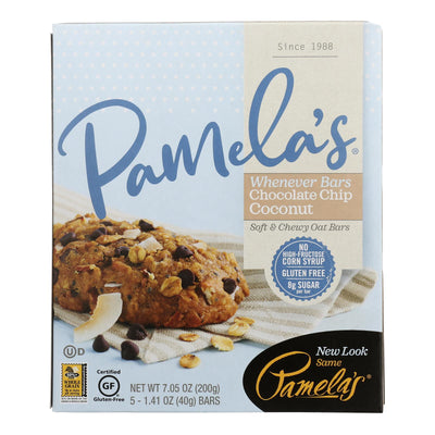 Pamela's Products - Oat Chocolate Chip Whenever Bars - Coconut - Case Of 6 - 1.41 Oz. - Orca Market