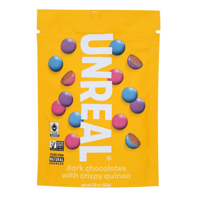 Unreal - Crispy Quinoa Chocolate Gems - Dark Chocolate - Case Of 6 - 5 Oz. - Orca Market