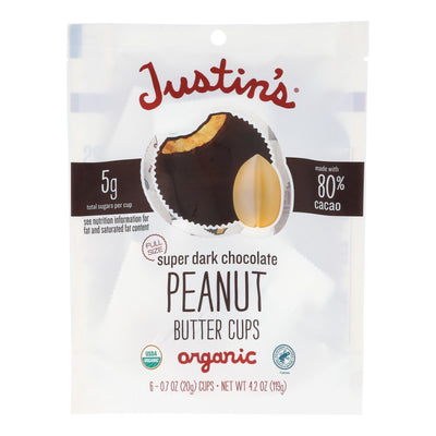 Justin's - Peanut Butter Cup Spr Dark Chocolate - Case Of 6-4.2 Oz - Orca Market