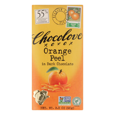 Chocolove Xoxox - Premium Chocolate Bar - Dark Chocolate - Orange Peel - 3.2 Oz Bars - Case Of 12 - Orca Market