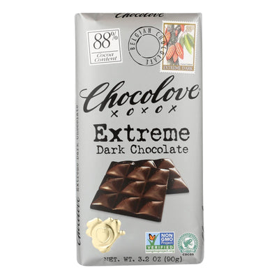 Chocolove Xoxox - Dark Chocolate Bar - Extreme - Case Of 12 - 3.2 Oz - Orca Market