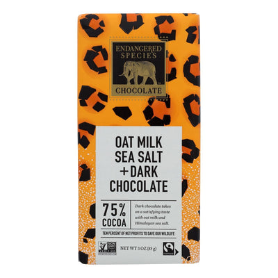 Endangered Species Chocolate - Dark Chocolate Hmln Slt.oat Milk - Case Of 12-3 Oz - Orca Market