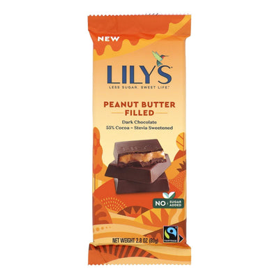 Lilys - Bar Dark Chocolate 55% Peanut Butter - Case Of 12-2.8 Oz - Orca Market