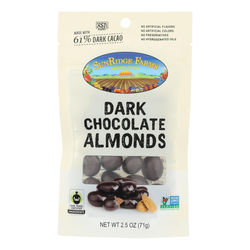 Sunridge Farms Dark Chocolate Almonds - Case Of 8 - 2.5 Oz - Orca Market