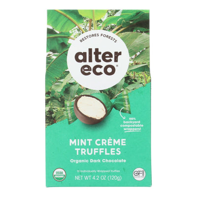 Alter Eco Americas Dark Chocolate Truffles - Mint Creme - Case Of 8 - 4.2 Oz. - Orca Market