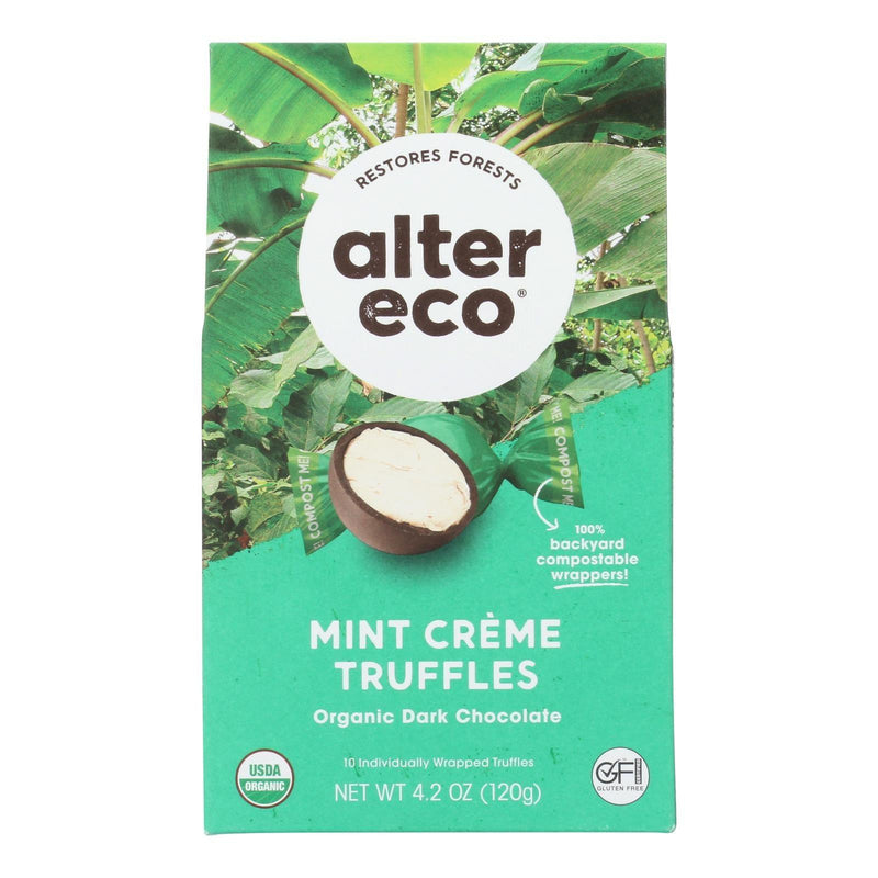 Alter Eco Americas Dark Chocolate Truffles - Mint Creme - Case Of 8 - 4.2 Oz. - Orca Market