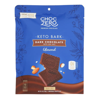 Choczero - Keto Bark Dark Chocolate Almonds - Case Of 12-6 Oz - Orca Market