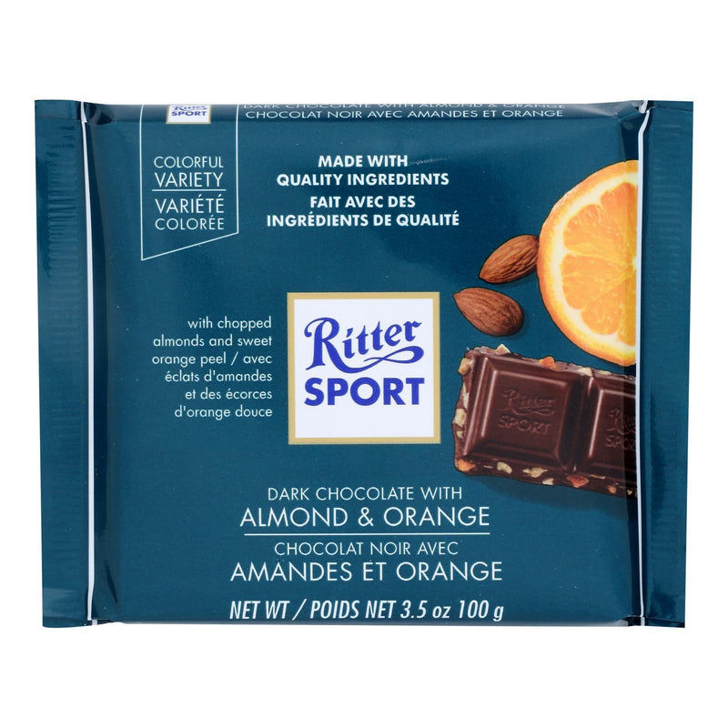 Ritter Sport - Dark Chocolate Almn&orange - Case Of 12 - 3.5 Oz - Orca Market