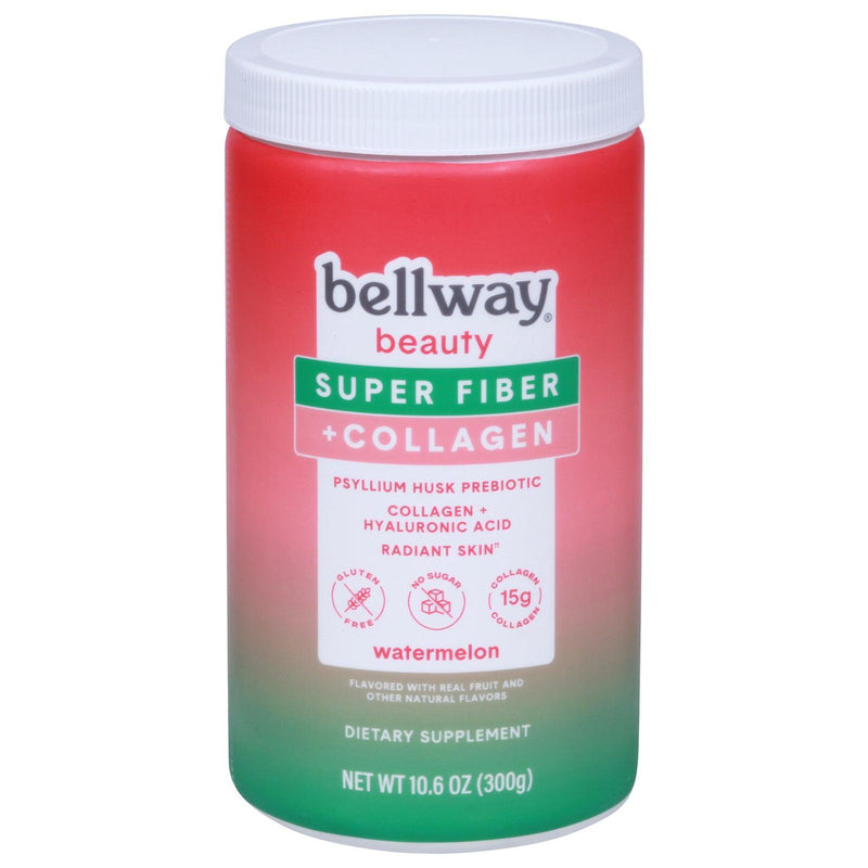 Bellway - Super Fiber + Collagen Powder Watermelon - Case Of 4 - 10.6 Ounces - Orca Market